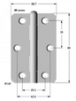 Lohala Pre-Hanging Hinges Stainless Steel 304  89mm x 58mm x 2.0mm ,1/2" Radius & 1/4" Radius Loose Riveted Pin Satin