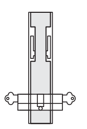 Cavity Slider For Doors Cavilock CL100 Louise Latch Both Sides & Key Both Sides -Polished Brass & Satin Chrome