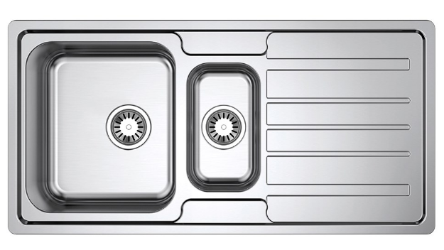 BURNS & FERALL  OMEGA SINGLE BOWL WITH  DRAINER & DOUBLE BOWL WITH  DRAINER & 1/4 WITH  DRAINER MULTIPACK x 5 - STAINLESS STEEL