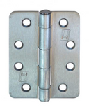 Lohala Pre-Hanging Hinge 100mm x 75mm x 2.5mm , 1/4" Radius Loose Steel Riveted Pin - Bronze & Satin Chrome