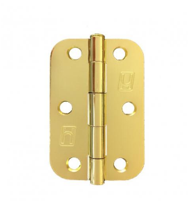 Lohala Pre-Hanging Hinge Steel 89mm x 58mm x 2mm , 1/2" Radius Lacquered (Greased Pin) -Available in 7 Colours : Antique Brass ,Black Electroplate ,Bronze ,Electro Brass ,Gunmetal Grey Electroplate ,Satin Chrome & Satin Nickel