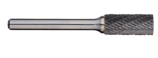 Trucut Heavy Duty Alpha 1/4" & 6mm Cylindrical Burr Aluminium Cut Metric - 1/4" Shank 6" Long Series