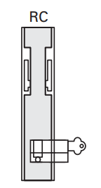 Cavity Slider For Doors Cavilock CL100 Louise Latch Both Sides & Key One Side Reversible Cylinder -Polished Brass & Satin Chrome