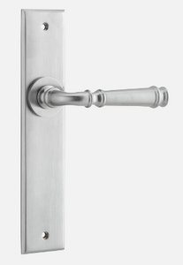 Iver Verona Door Lever 12286 Chamfered Backplate Brushed Chrome - Passage ,Privacy & Entrance