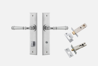Iver Verona Door Lever 12286 Chamfered Backplate Brushed Chrome - Passage ,Privacy & Entrance