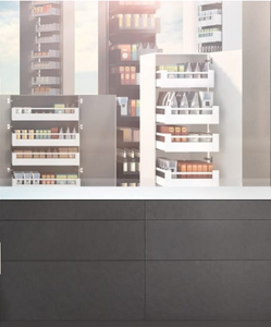 Blum Merivobox Space Tower kitset One door Length 500-550mm ,5 × 40kg , up to 275-600W - Available in Silk White and Orion Grey