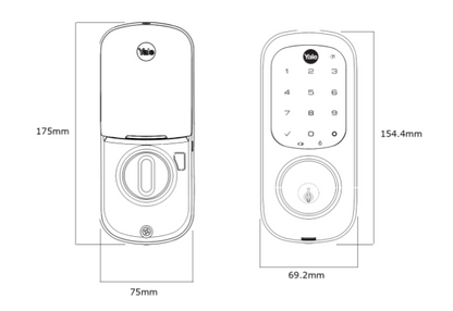 YALE ASSURE KEYED SMART-READY LOCK WITH APEX - L142 x 450MM ENTRANCE SET MATT BLACK & SATIN NICKEL
