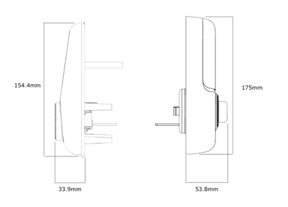 YALE ASSURE KEYED SMART-READY LOCK WITH APEX - L142 x 450MM ENTRANCE SET MATT BLACK & SATIN NICKEL