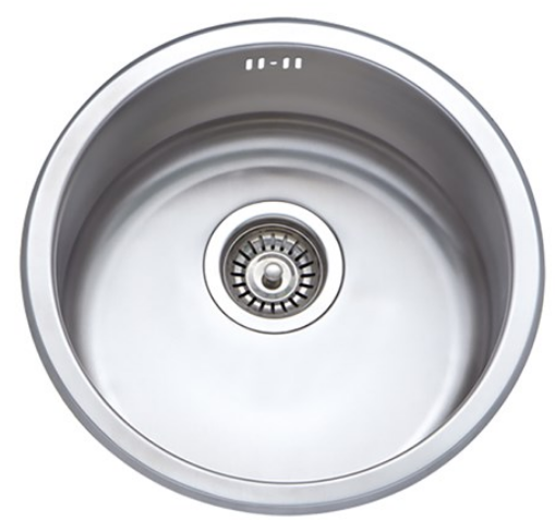 BURNS & FERALL  ORBIT ROUND FLAT BASE BOWL 460 x 185MM, INCL WASTE & OVERFLOW STAINLESS STEEL