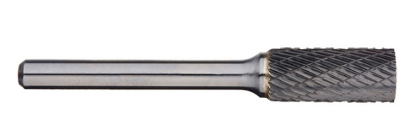 Trucut Heavy Duty Alpha 9.5mm Cylindrical Cut Carbide Burr - Aluminium Cut ,Metric & Single Cut - 6mm Shank