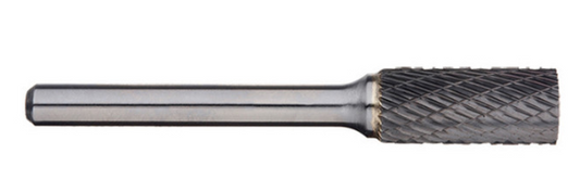 Trucut Heavy Duty Alpha 9.5mm Cylindrical Cut Carbide Burr - Aluminium Cut ,Metric & Single Cut - 6mm Shank