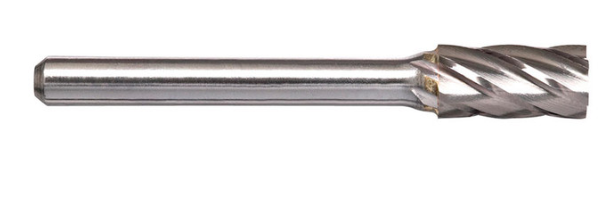 Trucut Heavy Duty Alpha 9.5mm Cylindrical Cut Carbide Burr - Aluminium Cut ,Metric & Single Cut - 6mm Shank