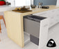 Tanova Designer Series 2 Pull Out Soft Close and  Soft Close With Push to Open Kitchen Waste Bin  350mm 1 Bucket Cabinet  - White and Charcoal