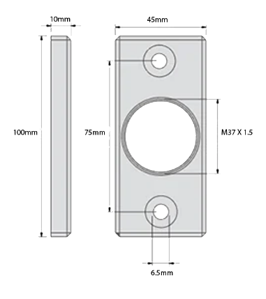 D&D Technologies DD TECH SURECLOSE CENTRE MNT RECT POST BRKT - SCREW ON