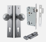 Iver Guildford  Door Knob 12342 Stepped Backplate Brushed Chrome - Passage ,Privacy & Entrance