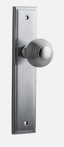 Iver Guildford  Door Knob 12342 Stepped Backplate Brushed Chrome - Passage ,Privacy & Entrance