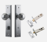 Iver Guildford  Door Knob 12342 Stepped Backplate Brushed Chrome - Passage ,Privacy & Entrance