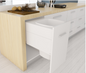 Tanova NZ Simplex Pull Out Kitchen Bin - 350mm and 400mm Cabinet - Drawer Type - Push Open Cabinet - 1 x 18Litre 1 x 50Litre , 2 x 18Litre ,2 x 24Litre ,4 x 6Litre & 4 x 8Litre Bucket White & Grey