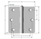 Lohala Pre-Hanging Hinge Steel 89mm x 89mm x 2mm , 1/4" Radius Loose Pin Satin Chrome