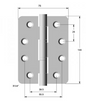 Lohala Pre-Hanging Hinge Steel Ball Bearing 100mm x 100mm x 2.5mm &  100mm x 75mm x 2.5mm ,1/4" Radius - Satin Chrome ,Black ,Bronze and Gunmetal