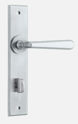 Iver Copenhagen Door Lever 12372 Rectangular Backplate Brushed Chrome - Passage ,Privacy & Entrance