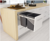 Tanova NZ Simplex Pull Out Kitchen Bin - 350mm and 400mm Cabinet - Drawer Type - Push Open Cabinet - 1 x 18Litre 1 x 50Litre , 2 x 18Litre ,2 x 24Litre ,4 x 6Litre & 4 x 8Litre Bucket White & Grey