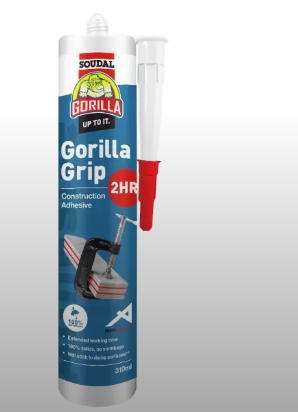 Soudal Gorilla Grip 2 Hour Cure Construction Adhesive 80ml Blister, 310ml & 600ml Priced per unit Minimum order Quantity 6 Units