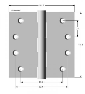 Lohala Hinge Steel Hinge Steel 102mm x 102mm x 2.5mm Loose Steel Riveted Pin (804 4") -  Bronze &  Zinc Plate