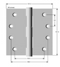 Lohala Hinge Steel Hinge Steel 102mm x 102mm x 2.5mm Loose Steel Riveted Pin (804 4") -  Bronze &  Zinc Plate