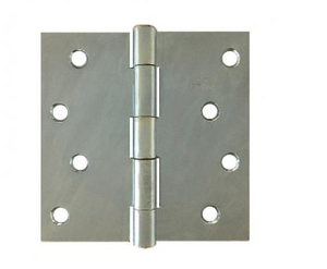 Lohala Hinge Steel 102mm x 102mm x 2.5mm Fixed Brass Steel Riveted Pin (804 4") - Zinc Plate