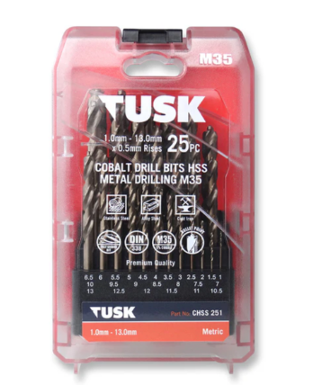Tusk Heavy Duty Cobalt Drill Bit M35 5% Bullet Point - 3mm ,3.5mm ,4mm ,4.5mm ,5mm & 5.5mm