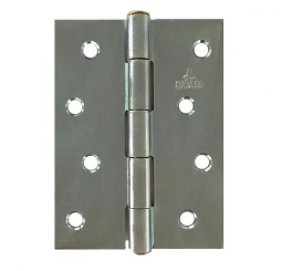 Lohala Hinge Steel 102mm x 74mm x 2.0mm  Zinc Plate, Fixed Brass & Fixed Stainless Riveted Pin (333 4