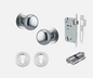 Iver Cambridge Door Knob 0205 Round Rose Brushed Chrome - Passage kit , privacy kit & Entrance Kit (Dual Function 5 pin and Key Thumb 6 Pin)