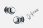 Iver Cambridge Door Knob 0205 Round Rose Brushed Chrome - Passage kit , privacy kit & Entrance Kit (Dual Function 5 pin and Key Thumb 6 Pin)