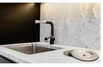 Sige Italian Bench Top Hole Bin/Chute Stainless Steel