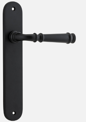 Iver Verona Door Lever 12730 Oval Backplate Matt Black - Passage ,Privacy & Entrance