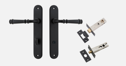 Iver Verona Door Lever 12730 Oval Backplate Matt Black - Passage ,Privacy & Entrance