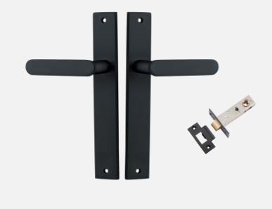 Iver Bronte Door Lever 12748 Rectangular Backplate Matt Black - Passage ,Privacy & Entrance
