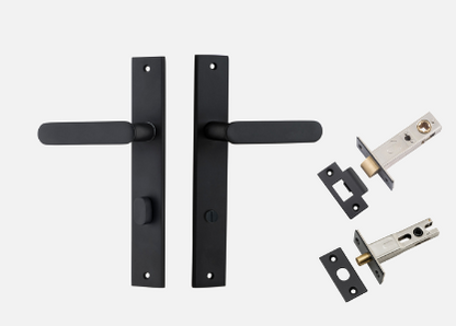 Iver Bronte Door Lever 12748 Rectangular Backplate Matt Black - Passage ,Privacy & Entrance