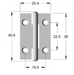 Lohala Hinge Steel 38mm x 25mm x 0.9mm - Bronze & Zinc Plate ,Fixed Steel Riveted Pin (5000 1 1/2")