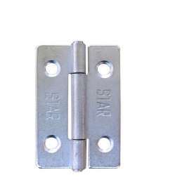 Lohala Hinge Steel 38mm x 25mm x 0.9mm - Bronze & Zinc Plate ,Fixed Steel Riveted Pin (5000 1 1/2