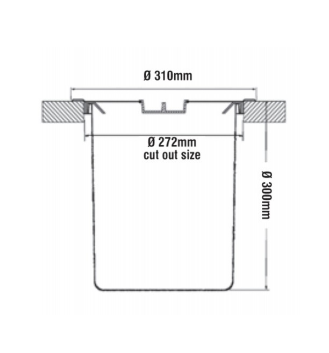 Sige Italian Kimberley Stainless Steel One Hole Bench Top Bin 10Litre Stainless Handle & Lid