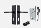 Iver Annecy Door Lever 12788 Chamfered Backplate Matt Black - Passage ,Privacy & Entrance