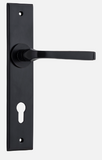 Iver Annecy Door Lever 12788 Chamfered Backplate Matt Black - Passage ,Privacy & Entrance