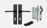 Iver Annecy Door Lever 12788 Chamfered Backplate Matt Black - Passage ,Privacy & Entrance