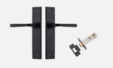 Iver Annecy Door Lever 12788 Chamfered Backplate Matt Black - Passage ,Privacy & Entrance