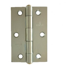 Lohala Hinge Steel 89mm x 58mm x 2.0mm Zinc Plate, Fixed Brass Riveted Pin  ( 333 3 1/2