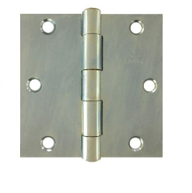 Lohala Hinge Steel 89mm x 89mm x 2.5mm Zinc Plate, Loose Brass (804 3 1/2") and Fixed Brass (808 3 1/2") Riveted Pin