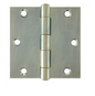 Lohala Hinge Steel 89mm x 89mm x 2.5mm Zinc Plate, Loose Brass (804 3 1/2") and Fixed Brass (808 3 1/2") Riveted Pin