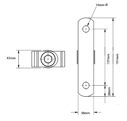D&D Technologies DD TECH SHUTIT BADASS STEEL TO STEEL ,FACE MOUNT & ALUMINIUM HALF BOLT-ON HINGE